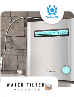 A water filter is shown with the winner 's name.