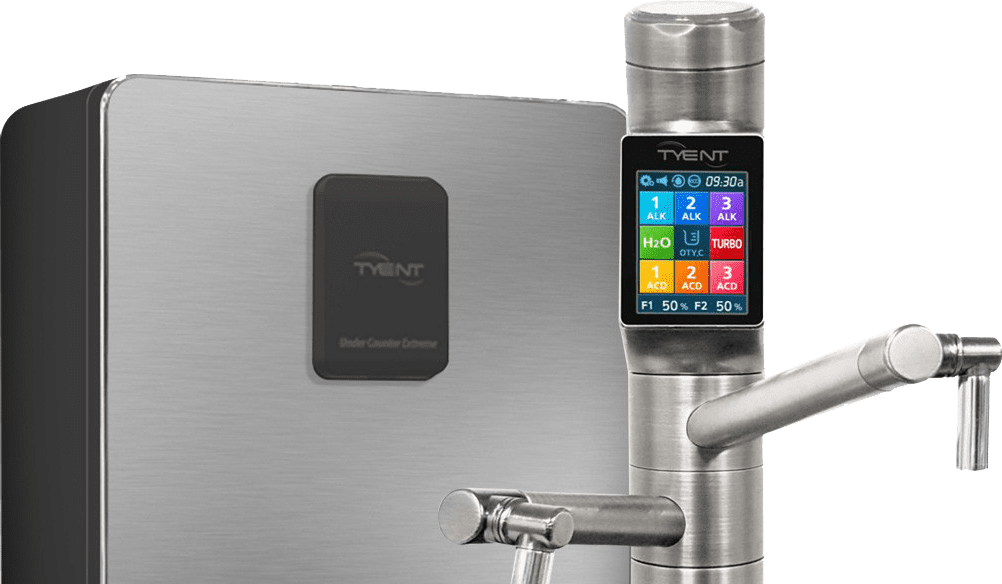 A smart water faucet with the touch screen